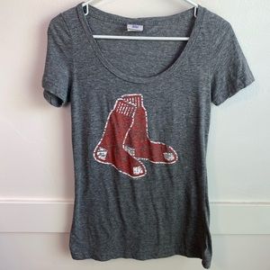 Genuine Merchandise By Campus Lifestyle Gray Red Sox Short Sleeve Shirt